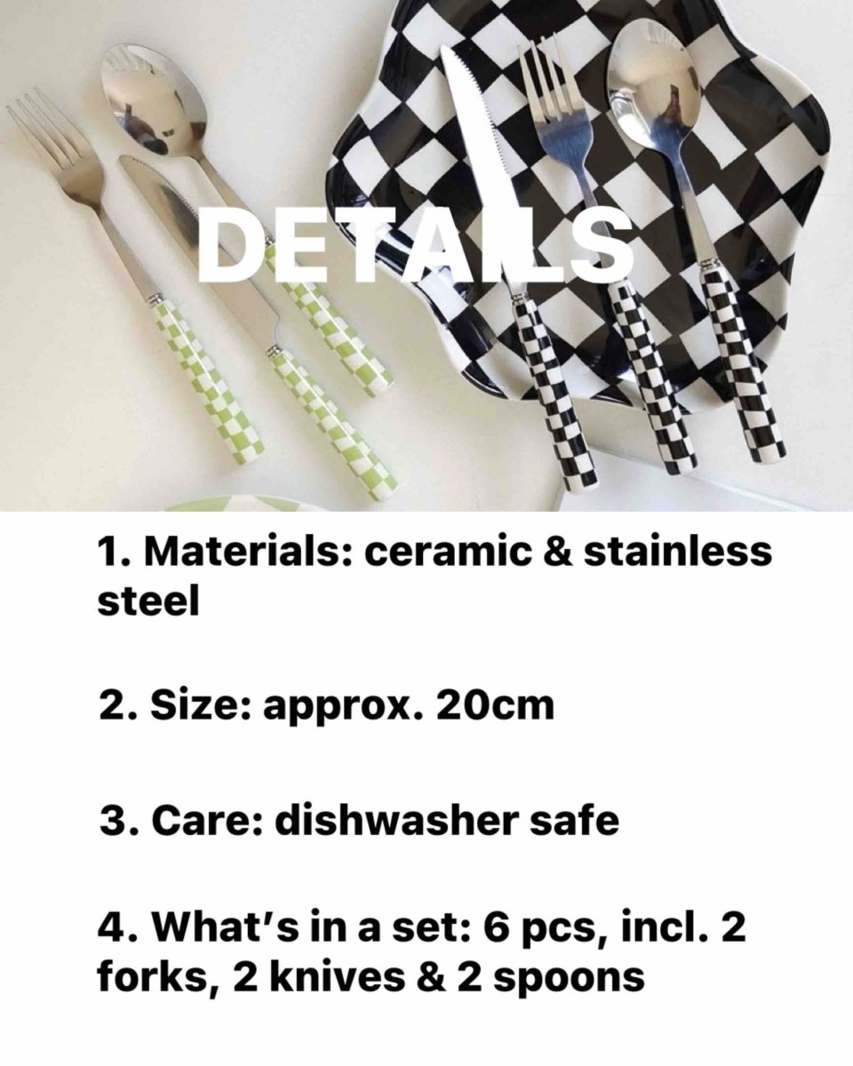 Checkered Flatware Set