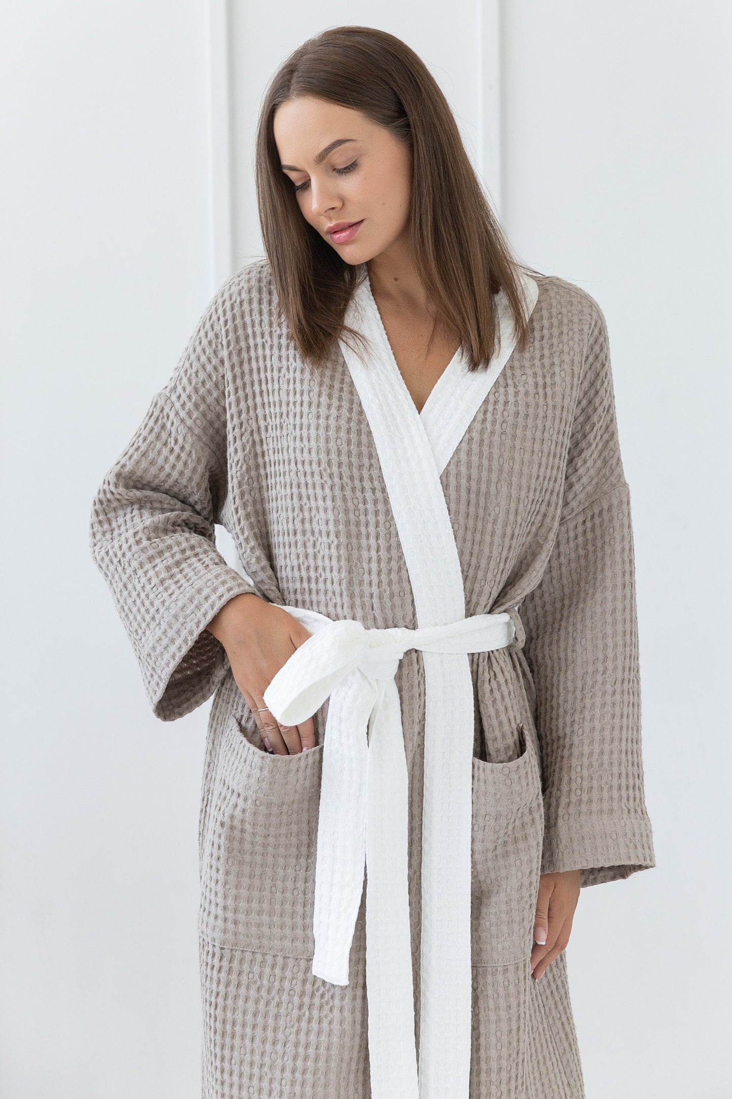 Linen Waffle Structure Robe