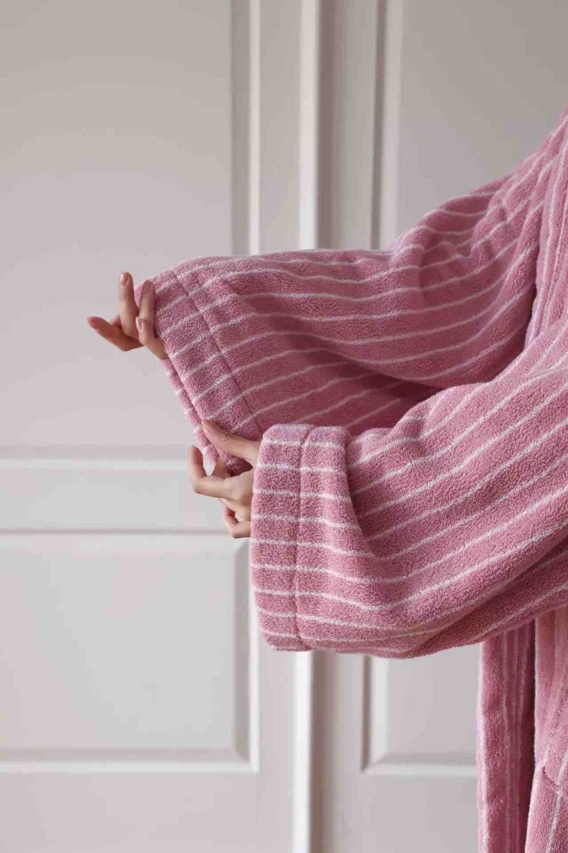 Striped Hooded Bathrobe