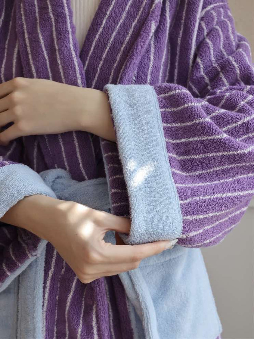 Soft Striped Bathrobe
